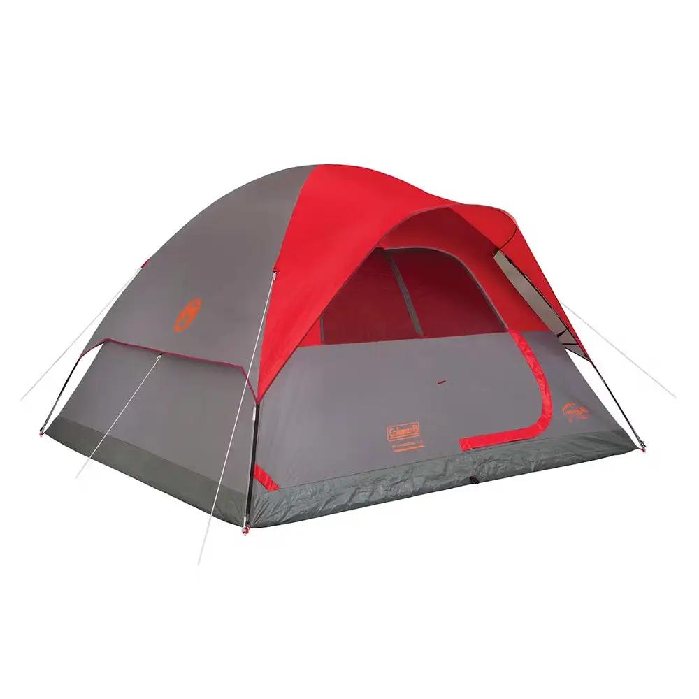 Coleman 6-Person Flatwoods II™ Lightweight Dome Camping Tent - Red by Coleman