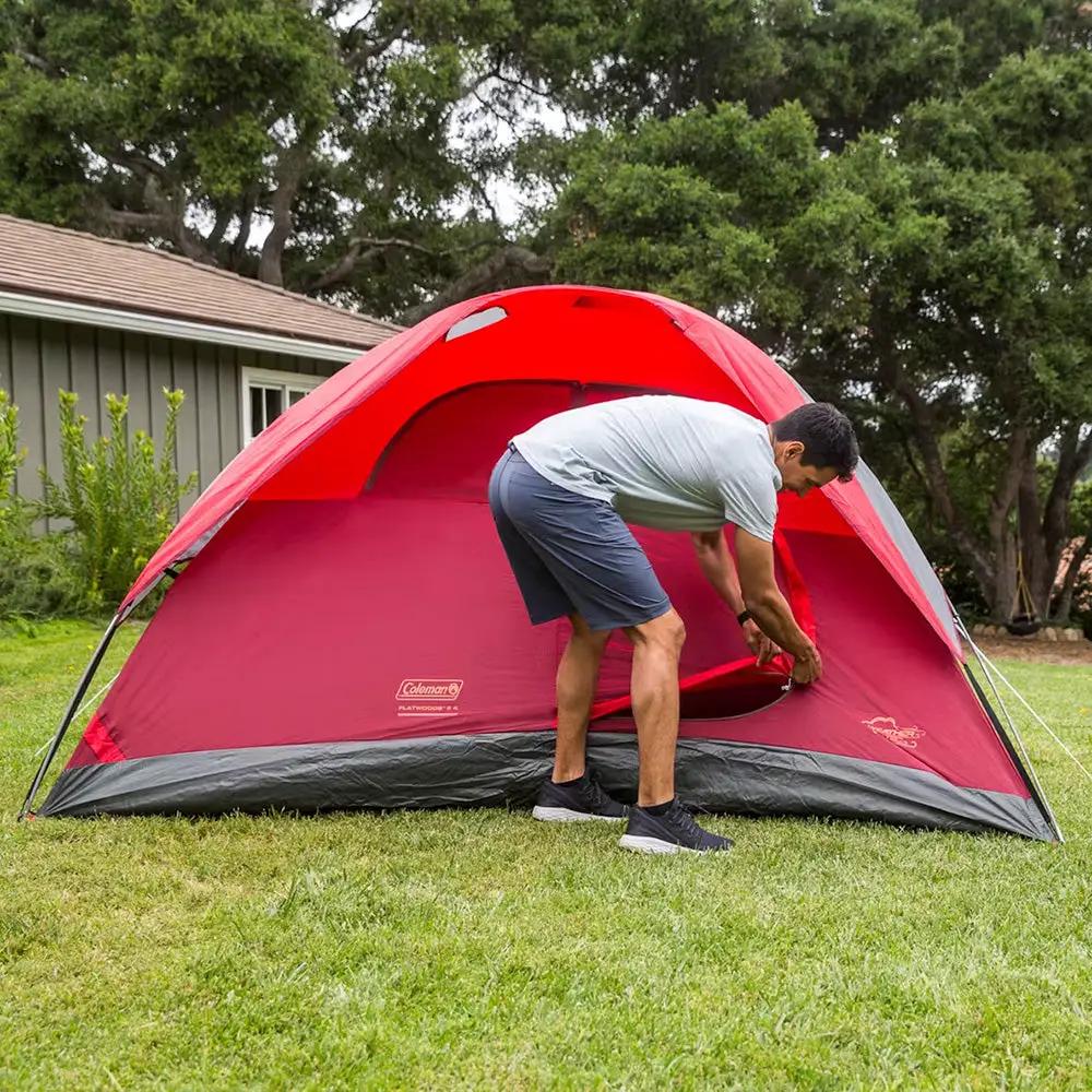 Coleman 6-Person Flatwoods II™ Lightweight Dome Camping Tent - Red by Coleman